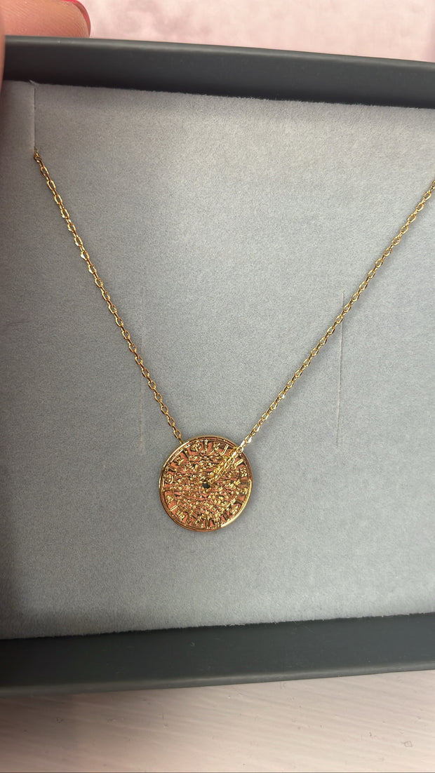 Yellow Gold Disc Coin Necklace