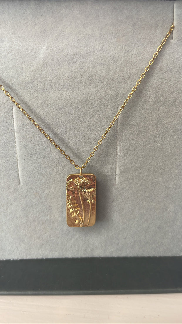 Yellow Gold Tag Necklace