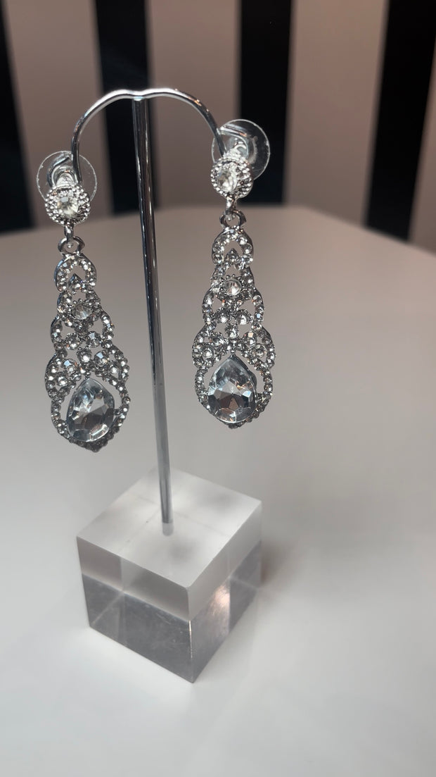 Diamanté Silver Chandelier Earring