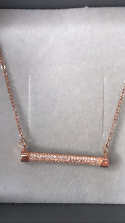 Rose Gold & Diamanté Bar Necklace